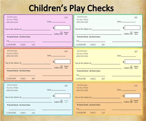 free printable pretend checks.